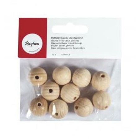 Houten ballen, geboord, 18 mm