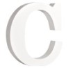 MDF letter C wit  11cm  dikte 2cm/st