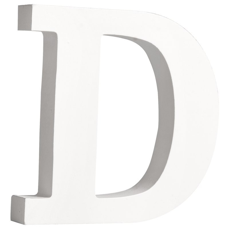 MDF letter D wit  11cm  dikte 2cm/st