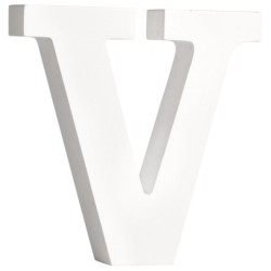 MDF letter V wit  11cm  dikte 2cm/st