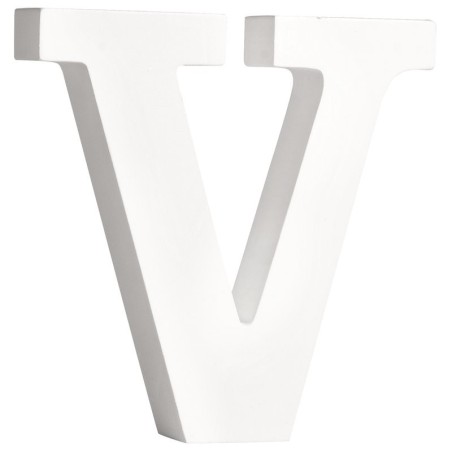 MDF letter V wit  11cm  dikte 2cm/st