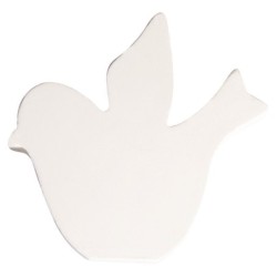 MDF vogel wit     11cm  dikte 2cm/st