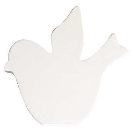 MDF vogel wit     11cm  dikte 2cm/st