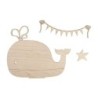 Houten vorm walvis, FSC 100%  naturel
