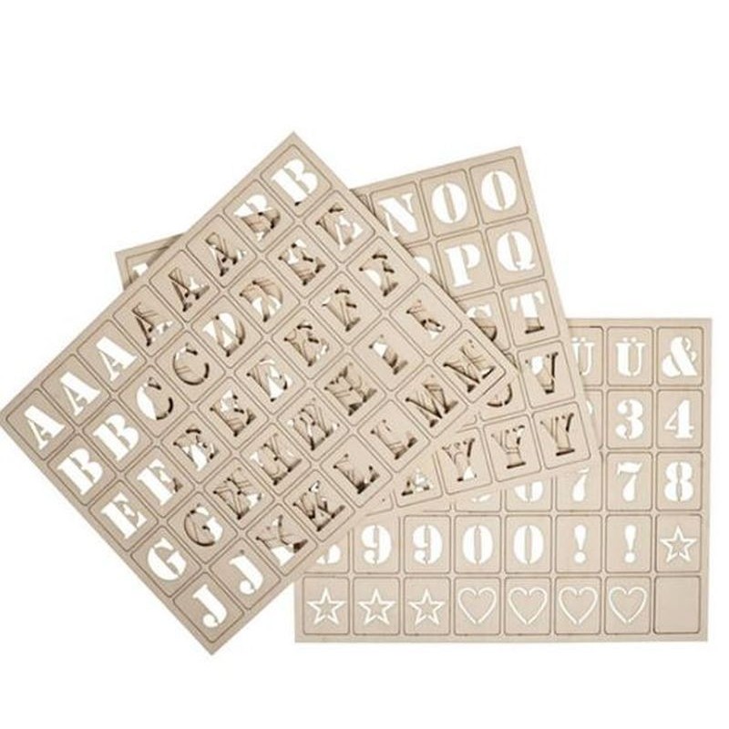 Houten Letters voor letterboard, FSC100%  naturel