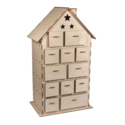 Houten Adventskalender huisje bouwset