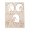 Houten stekers Haas en bloemen FSC  naturel