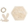 Houten Set bijen met honingraat om op te hangen