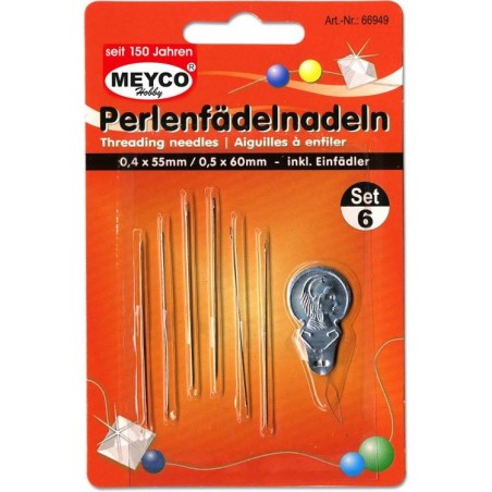 Kralenrijgnaalden  0.4x55mm/0.5x60mm  /6st
