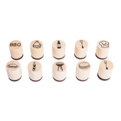 Mini houtstempel BBQ, 2cm