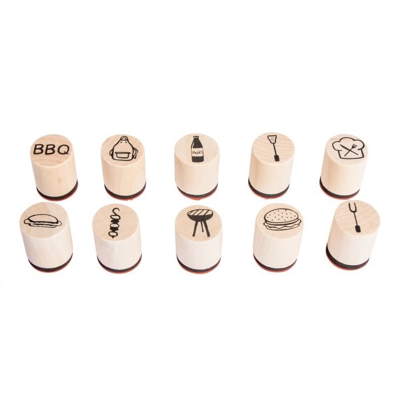 Mini houtstempel BBQ, 2cm