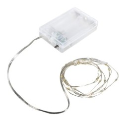 Mini LED-Lichtsnoer m. draad/timer lichtgeel