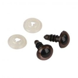 Oog Veiligh. d'bruin  8 mm   /5 paar