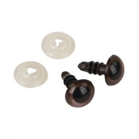 Oog Veiligh. d'bruin  8 mm   /5 paar