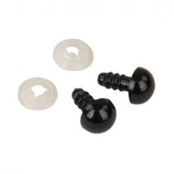 Oog Veiligh. zwart 8 mm   /5 paar
