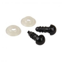 Oog Veiligh. zwart 6 mm   /5 paar