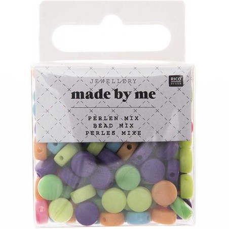 BEAD MIX, ROUND, MULTICOLOUR 165 PCS