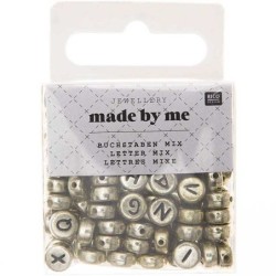 LETTERS MIX, ROUND, GOLD 165 PCS