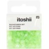 Letter mix, round, light green, 165 pcs, 5 x 7 mm