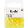 Letter mix, round, yellow, 165 pcs, 5 x 7 mm