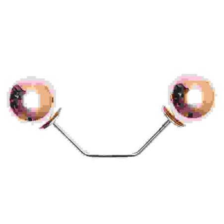 Pin-sluiting twee-parels perle-fine rozegoud 6,5cm