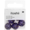 Acid Leo beads, purple, 6 pcs,  16 mm, 2 mm hole