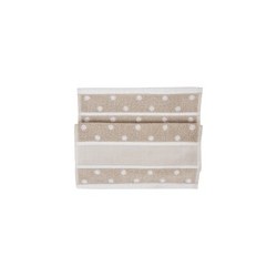 DH Gastendoek 30x50 beige/Wit bollen