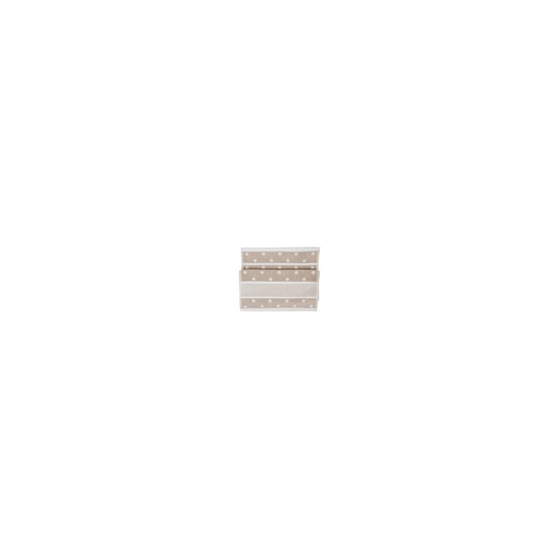 DH Gastendoek 30x50 beige/Wit bollen