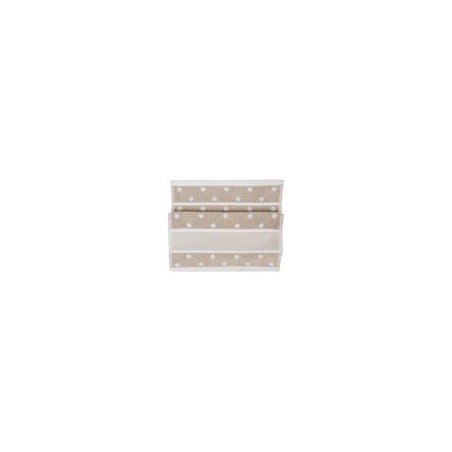 DH Gastendoek 30x50 beige/Wit bollen