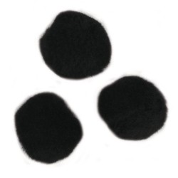 Pompons 15mm  zwart          60stuks
