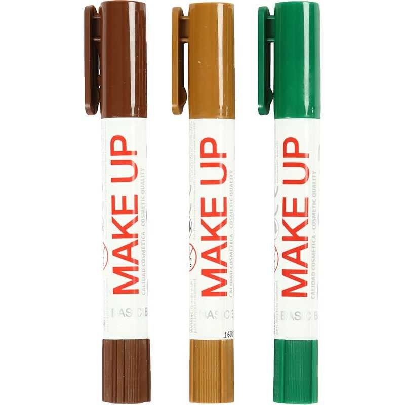 Playcolor Make up, lichtbruin, donkerbruin, groen,
