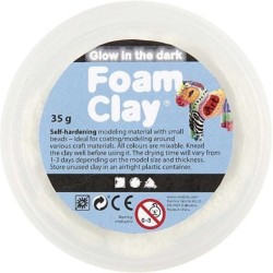 Foam Clay 35gr.  wit met glow in the