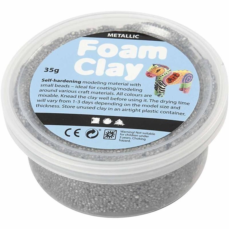 Foam Clay 35gr.  zilver glitter