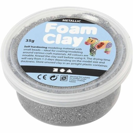 Foam Clay 35gr.  zilver glitter