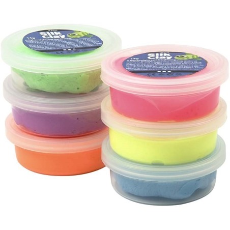 Silk Clay assortiment 6x14g neon