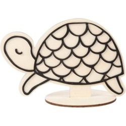Houten Schildpad om te decor.10cmH met EVAmotief