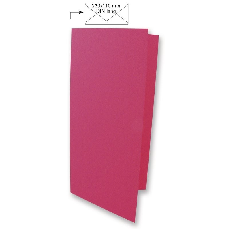 Dubbele kaart lang fushia       /5st