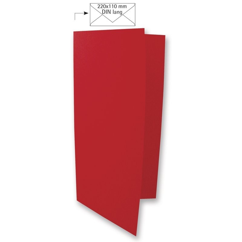 Dubbele kaart lang klassiek rood 5st