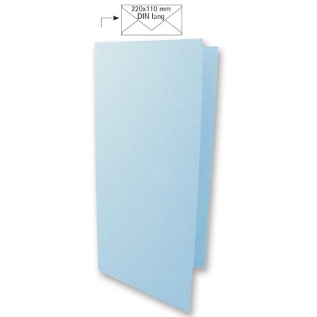 Dubbele kaart lang babyblauw /5st
