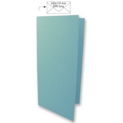 Dubbele kaart lang azuurblauw /5st