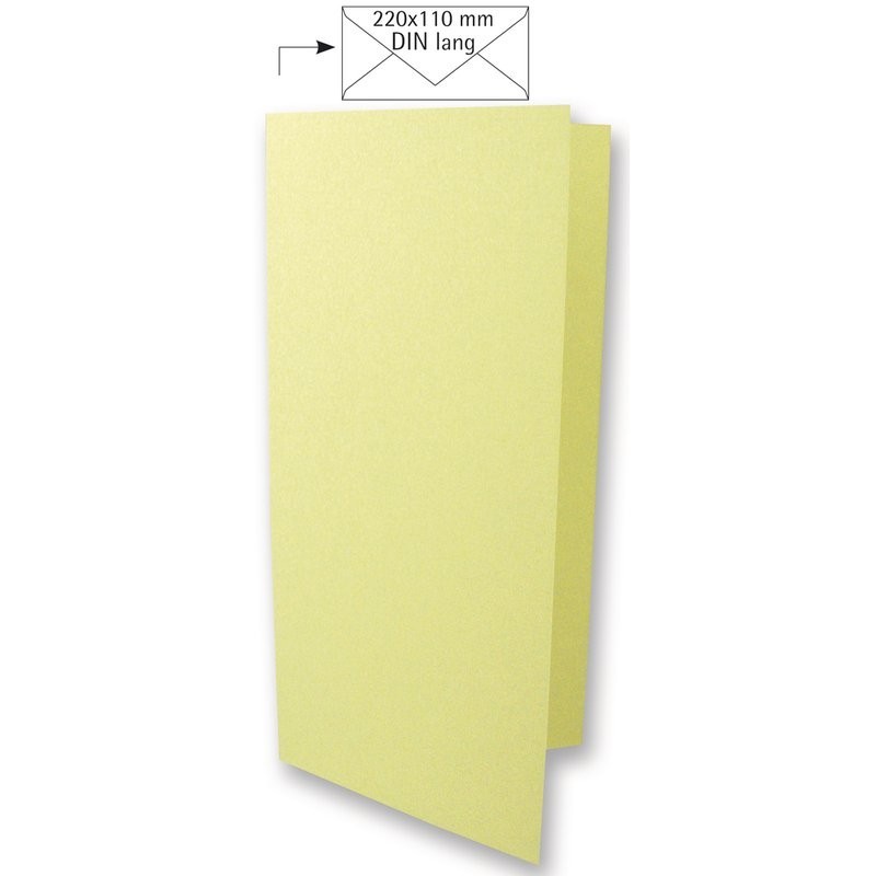 Dubbele kaart lang pastelgroen  /5st