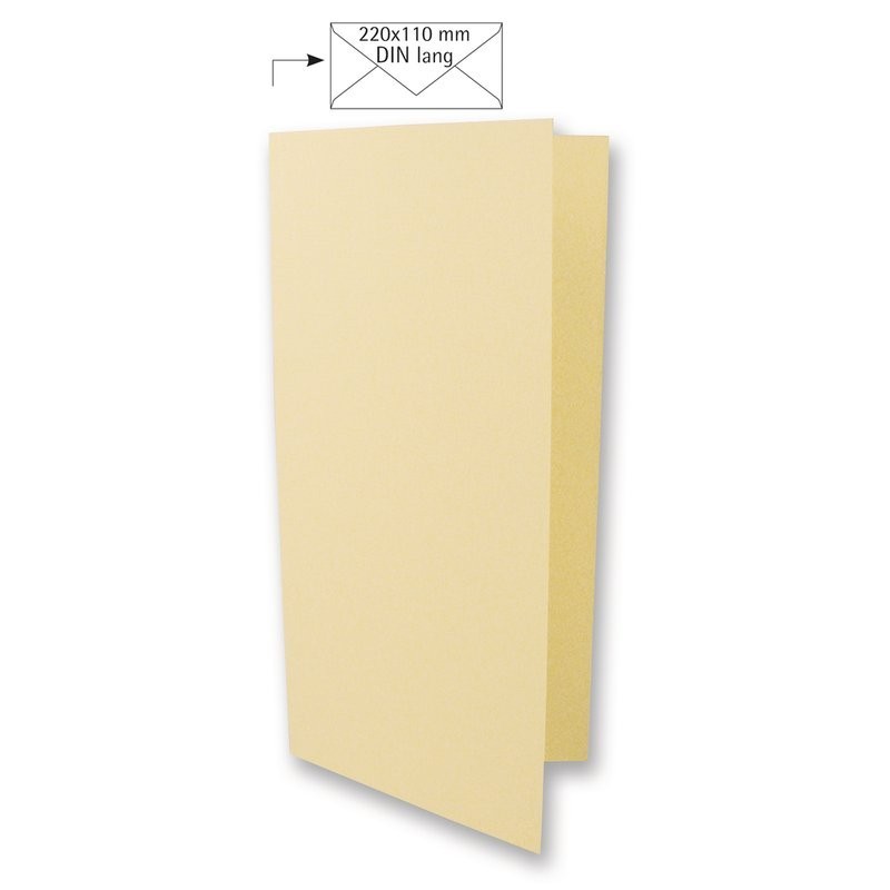 Dubbele kaart lang beige    /5st