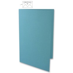 Dubbele kaart A6 turquoise    /5st