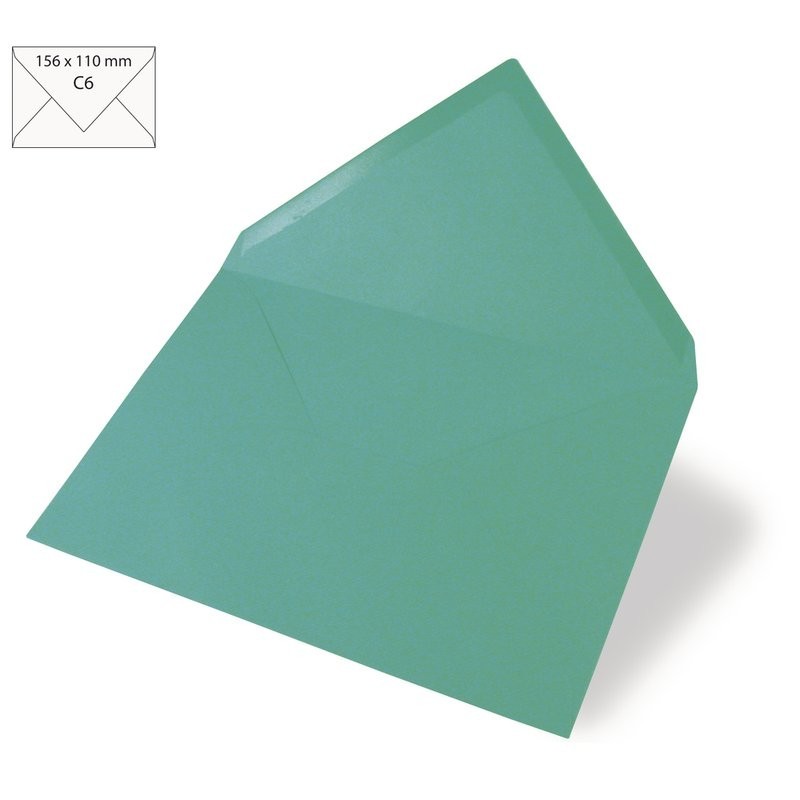 Envelop C6 15,6x11cm turquoise  /5st