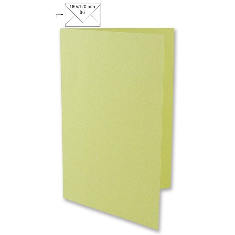 Dubbele kaart B6 pastelgroen /5st