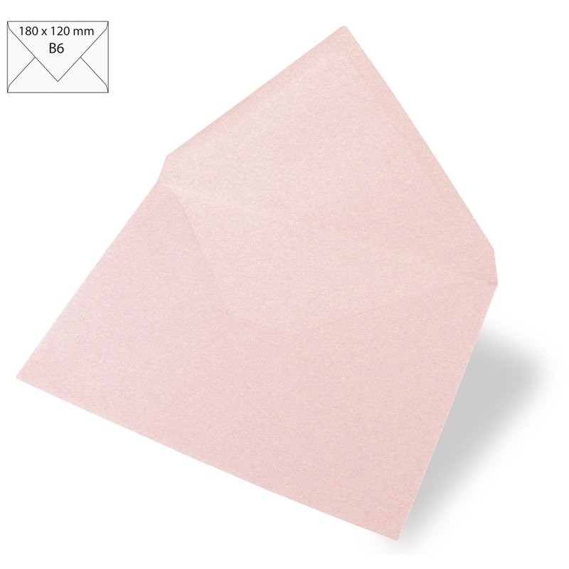 Envelop B6 18x12cm baby roze   /5st