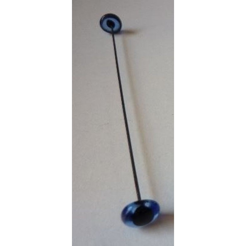 Oog glazen oog 7mm blauw      1 paar