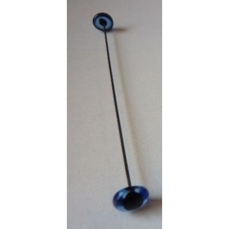 Oog glazen oog 7mm blauw      1 paar