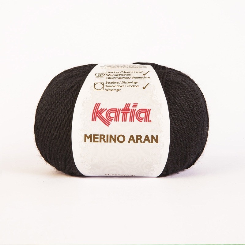 MERINO ARAN 2 zwart           100gr.
