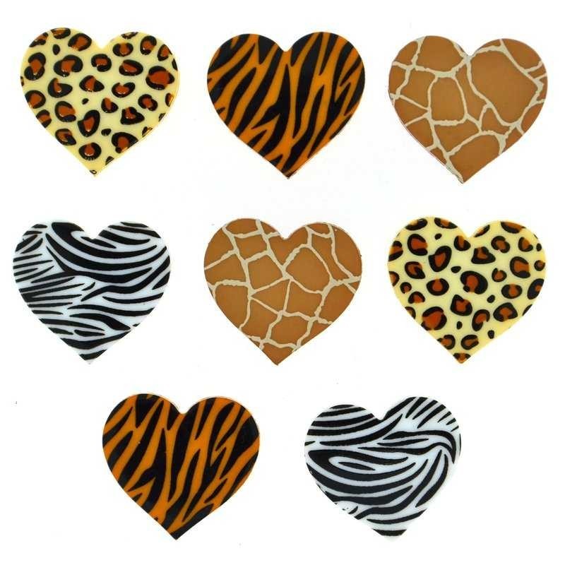 Buttons DRESS IT UP safari hearts